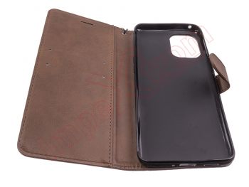 Brown type book case for Oppo Find X3 (PEDM00)